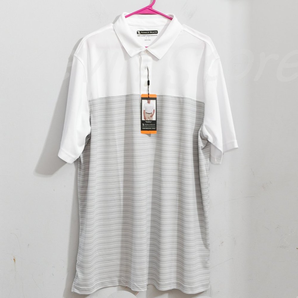 White Pebble Beach Men’s Performance Polo